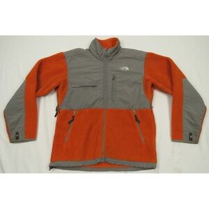 The North Face TNF Denali Fleece Polartec Mens Orange Gray Full Zip Coat Jacket